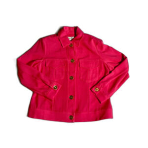 Draper's & Damon's Fushia Boxy Blazer Womens Petite Medium Cottage Work Career